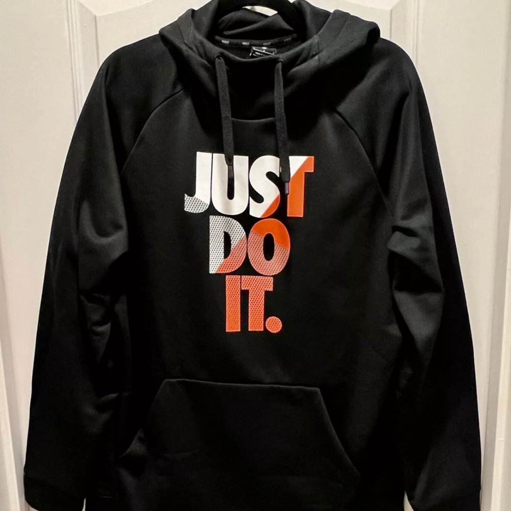 Mens Nike Black Hoodie Sweatshirt Just Do It Size Medium